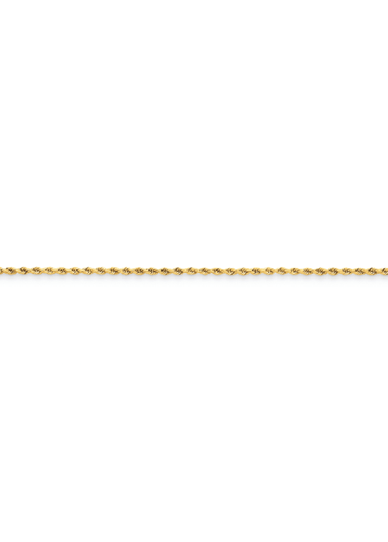 14K Gold Handmade 1.75mm Diamond-Cut Rope 6" Chain