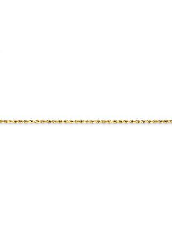 14K Yellow Gold Handmade 1.5mm Regular Rope 22" chain