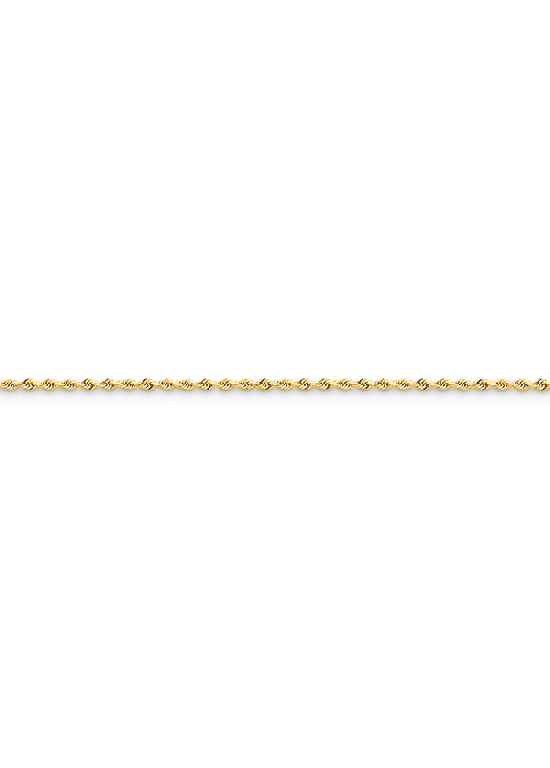 14K Gold Handmade 2mm Diamond-Cut Rope 8" chain