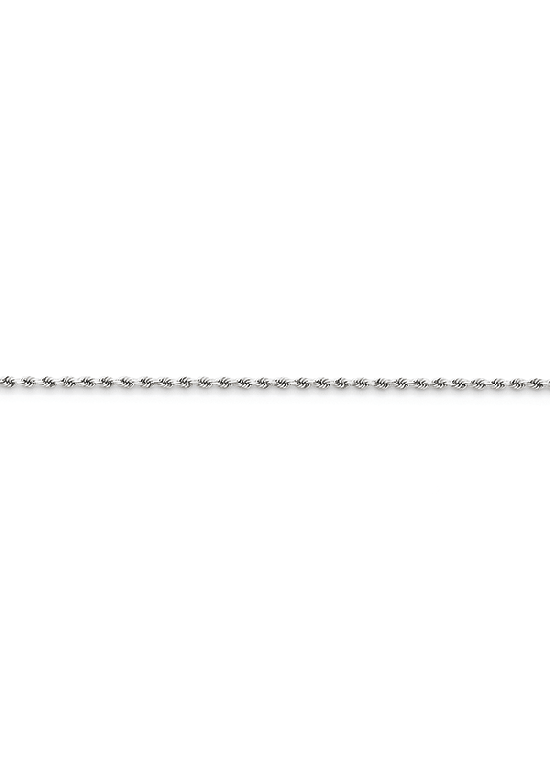 14K White Gold Handmade 1.8mm Diamond-Cut Rope 6" chain