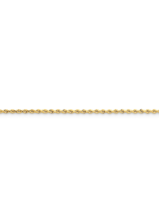 14K Gold Handmade 2.25mm Diamond-Cut Rope 10" chain