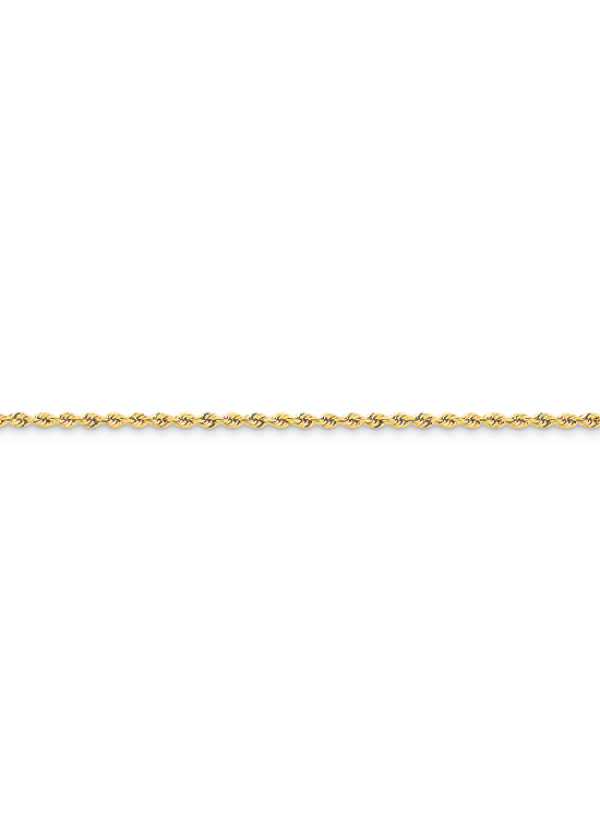 14K Yellow Gold Handmade 2.25mm Regular Rope 0" chain