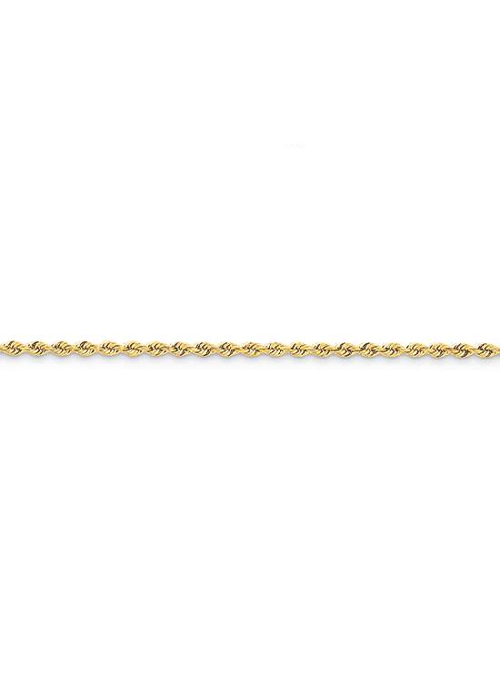 14K Yellow Gold Handmade 2.5mm Regular Rope 7" chain