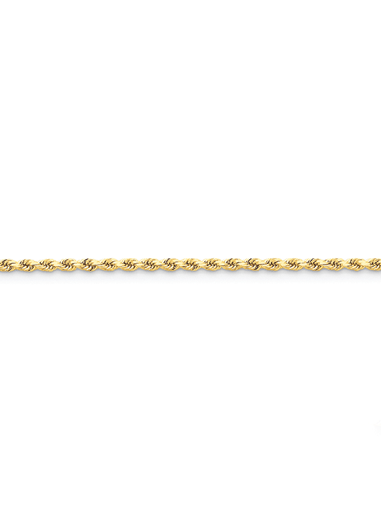 14K Gold Handmade 2.75mm Diamond-Cut Rope 7" chain