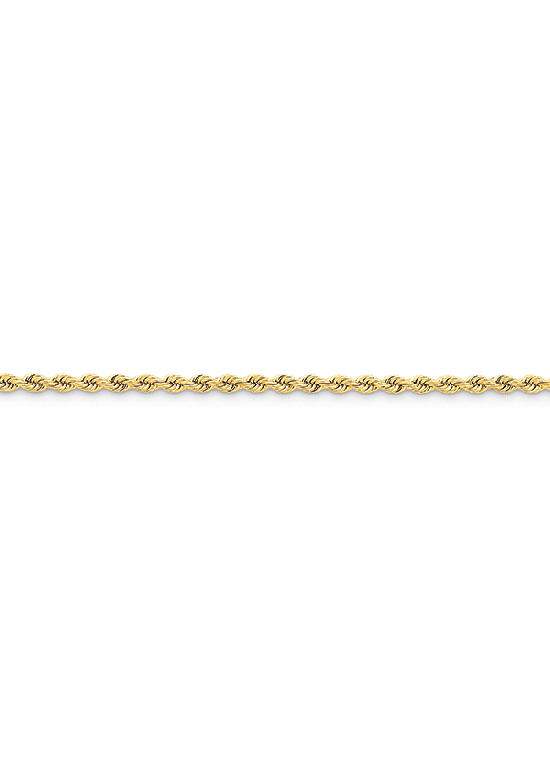 14K Yellow Gold Handmade 2.75mm Regular Rope 9" chain