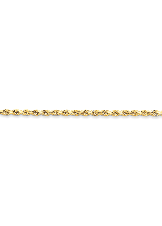 14K Gold Handmade 3.2mm Diamond-Cut Rope 9" chain