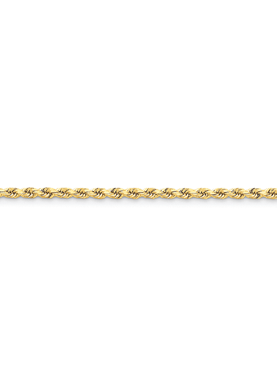 14K Gold Handmade 3.5mm Diamond-Cut Rope 7" chain