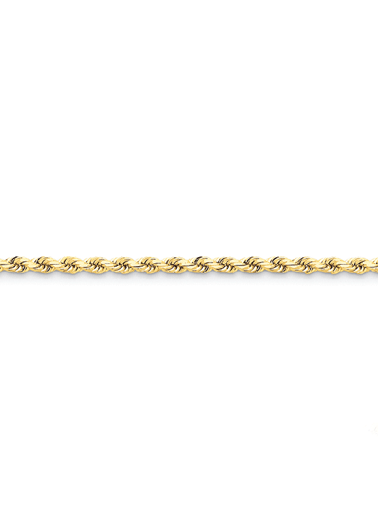 14K Gold Handmade 4mm Diamond-Cut Rope 9" chain