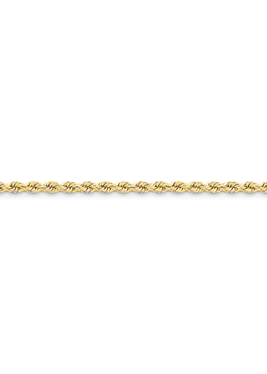 14K Yellow Gold Handmade 4mm Regular Rope 9" chain