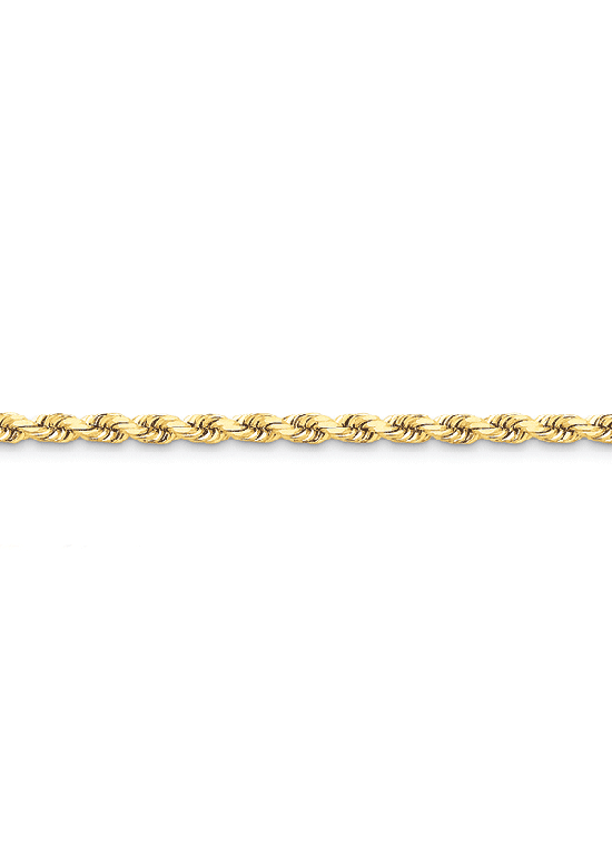 14K Gold Handmade 5mm Diamond-Cut Rope 18" chain