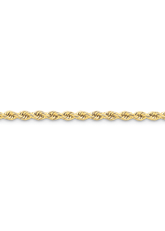 14K Yellow Gold Handmade 5mm Regular Rope 9" chain
