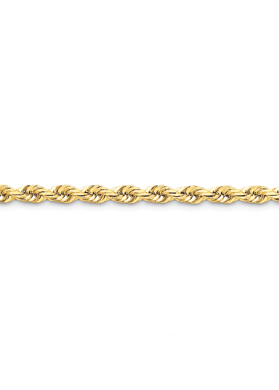 14K Gold Handmade 5.5mm Diamond-Cut Rope 7" chain