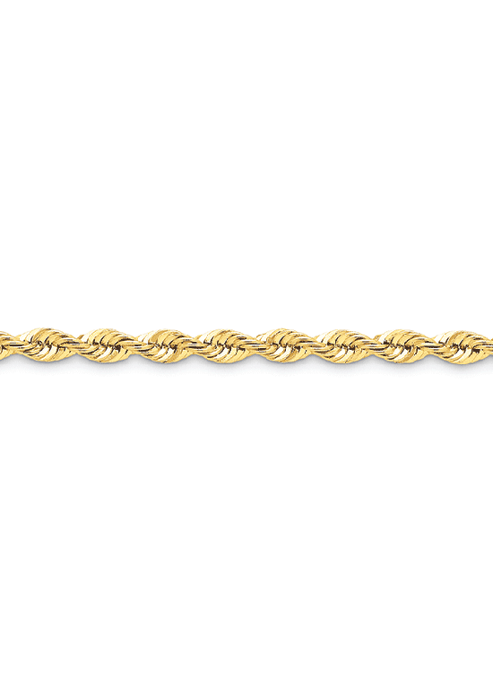 14K Yellow Gold Handmade 0mm Regular Rope 9" chain