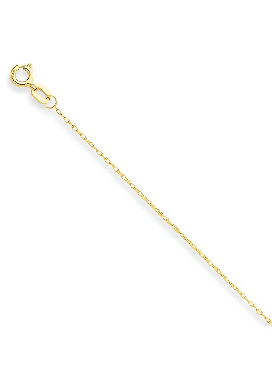 14K Yellow Gold Cable 0.6mm Rope Carded 18" chain