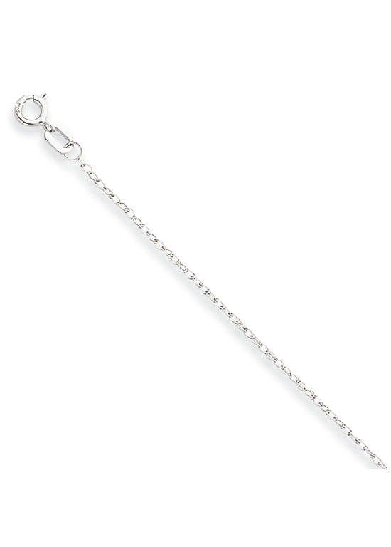 14K White Gold Cable 0.7mm Rope Carded 24" chain