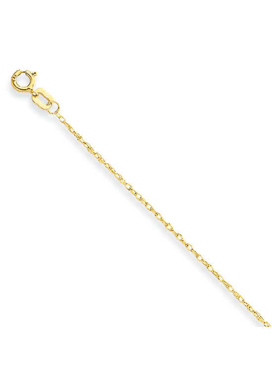 14K Yellow Gold Cable 0.7mm Rope Carded 18" chain