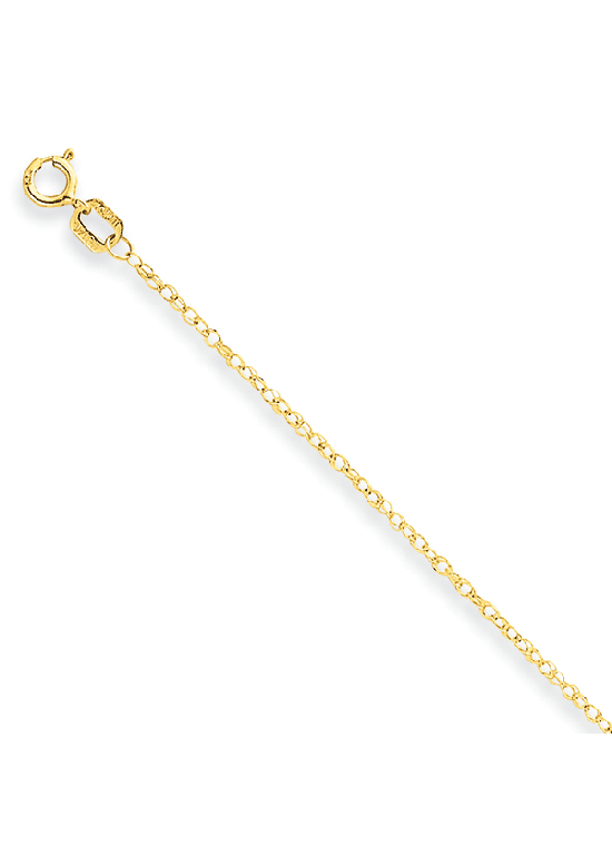 14K Yellow Gold Cable 0.95mm Rope Carded 16" chain