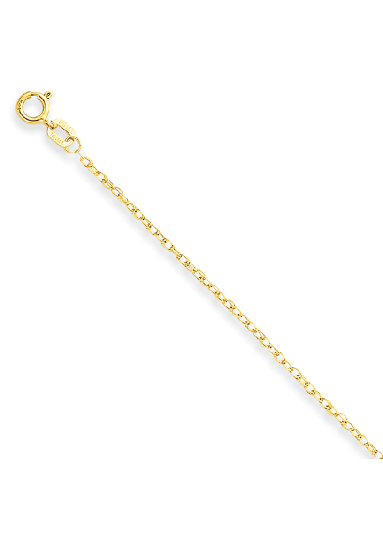 14K Yellow Gold Cable 1.05mm Rope Carded 16" chain