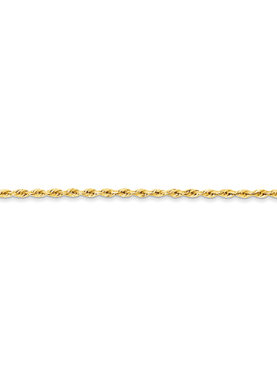 14K Yellow Gold 2.9mm Hollow Rope 7" chain