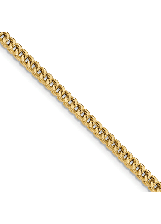 14K Yellow Gold 3.7mm Hollow Franco 18" chain