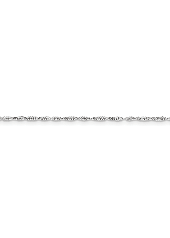 14K White Gold 1.55mm Hollow Singapore 24" chain