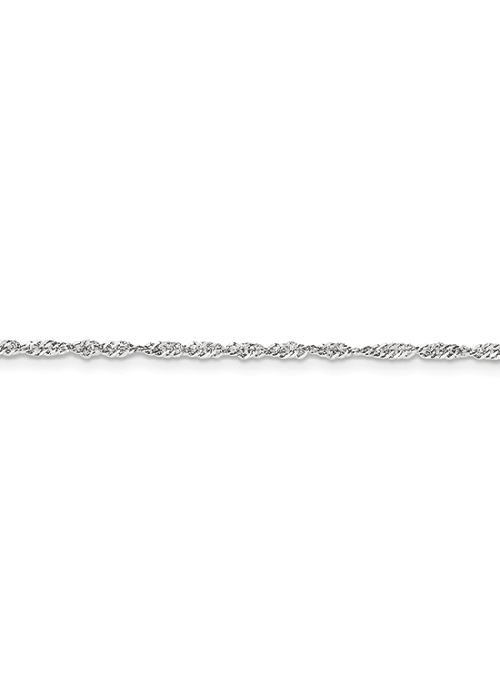 14K White Gold 2.05mm Hollow Singapore 18" chain