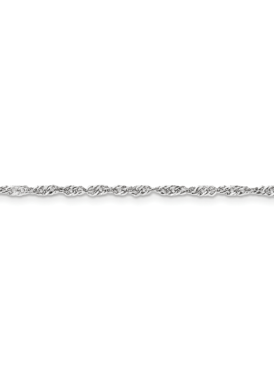 14K White Gold 2.45mm Hollow Singapore 16" chain