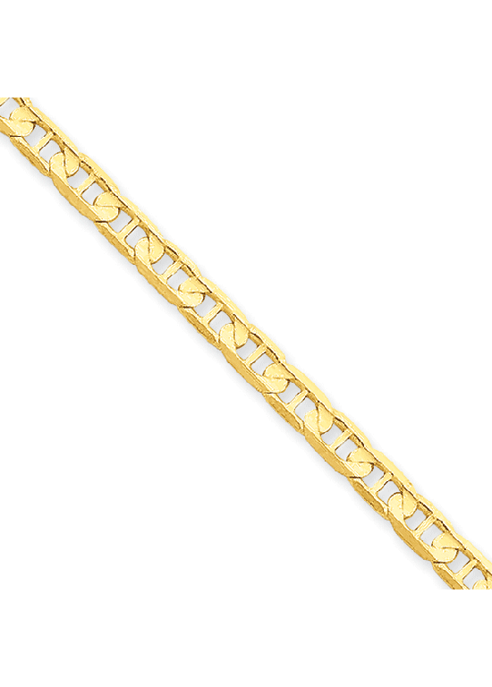 14K Yellow Gold 3.75mm Concave Anchor 18" chain