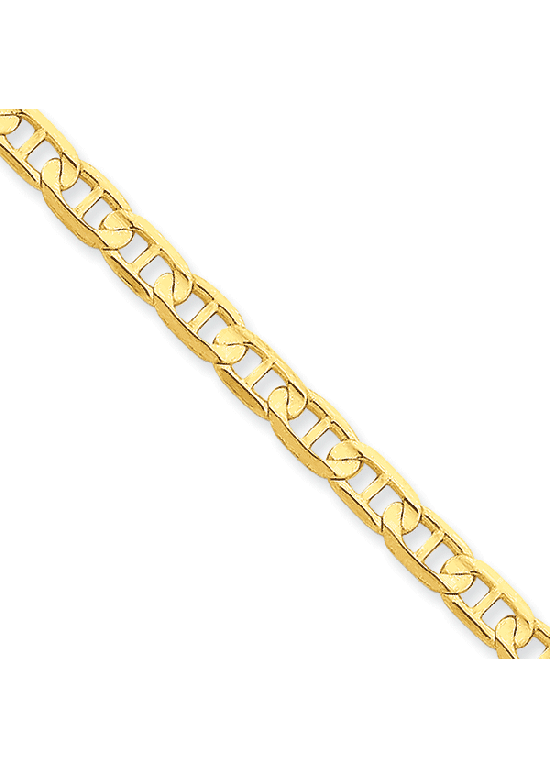 14K Yellow Gold 4.5mm Concave Anchor 7" chain