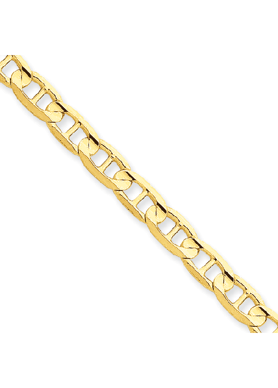 14K Yellow Gold 5.25mm Concave Anchor 8" chain