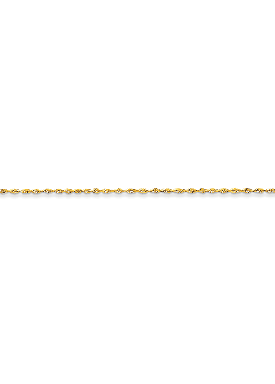 14K Yellow Gold Diamond-Cut 1.5mm Extreme Lightweight Rope 0" chain
