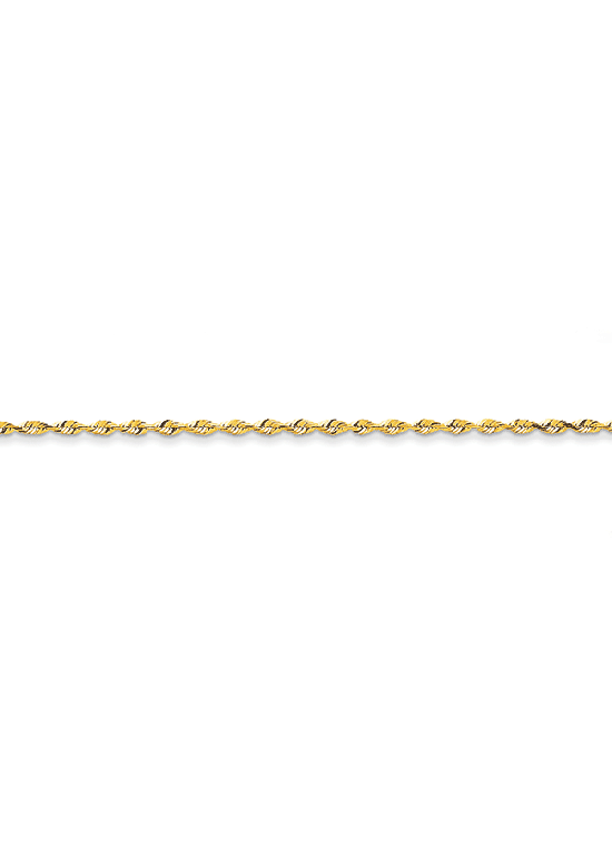 14K Yellow Gold Diamond-Cut 2.5mm Extreme Lightweight Rope 0" chain