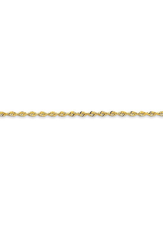 14K Yellow Gold Diamond-Cut 2.8mm Extreme Lightweight Rope 10" chain