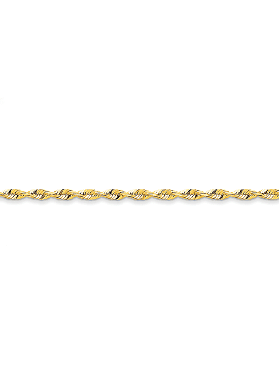 14K Yellow Gold Diamond-Cut 4mm Extreme Lightweight Rope 7" chain
