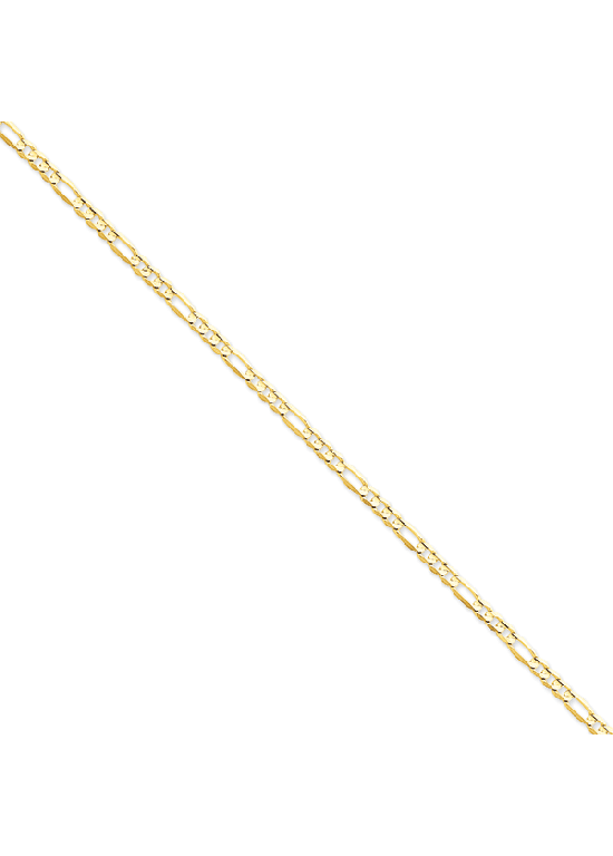14K Yellow Gold 4mm Concave Open Figaro 8" chain