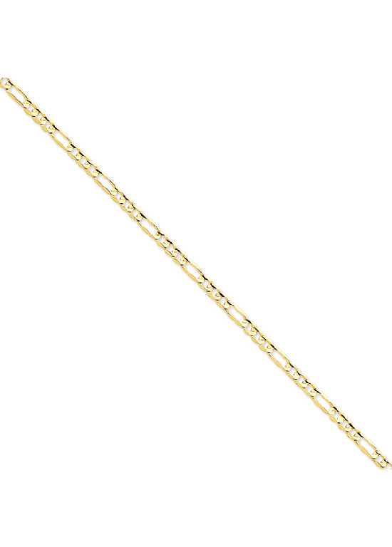 14K Yellow Gold 4.5mm Concave Open Figaro 8" chain