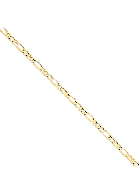 14K Yellow Gold 5.25mm Concave Open Figaro 9" chain