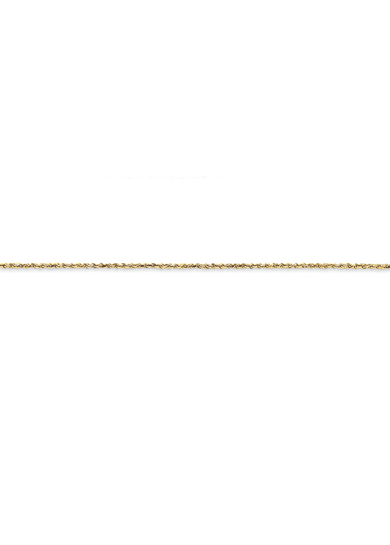 14K Yellow Gold Machine Made 1.2mm Damond-Cut Rope 16" chain
