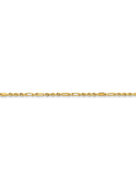 14K Yellow Gold 2.25mm Diamon-cut Milano Rope 16" chain