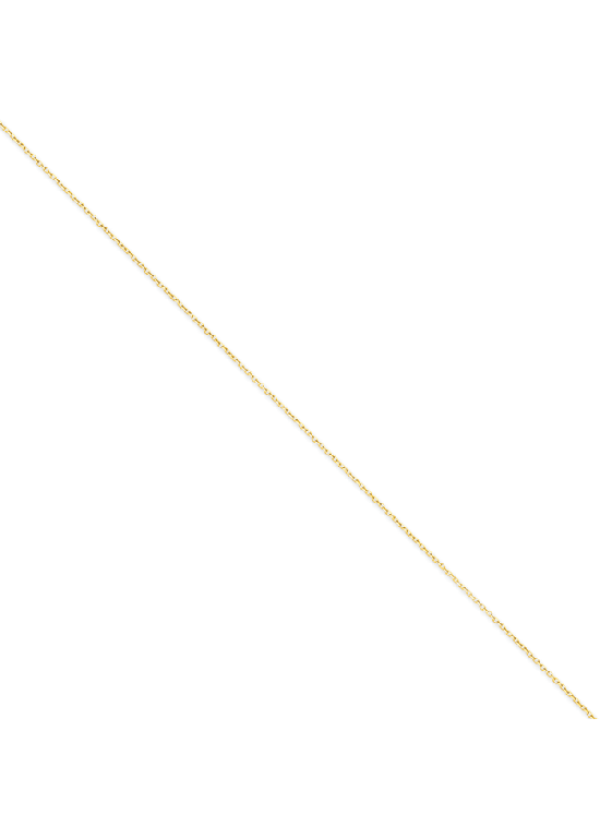14K Yellow Gold Round Open Link 0.8mm Diamon-Cut Cable 16" chain