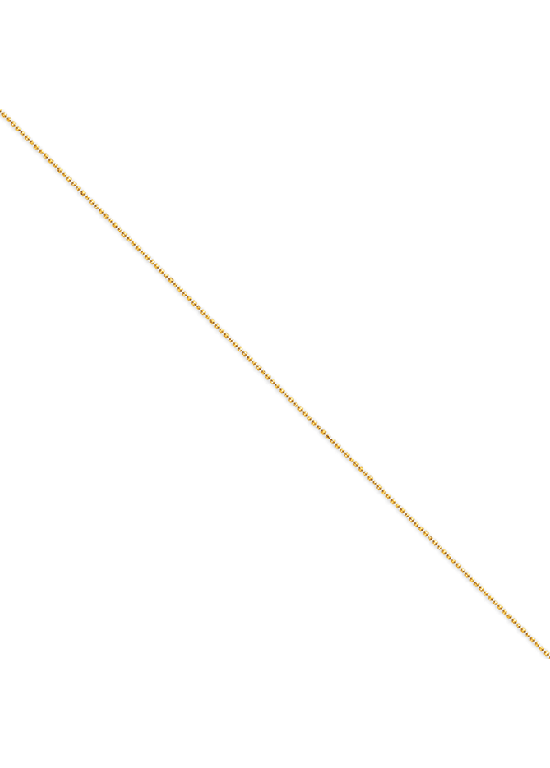 14K Yellow Gold 1.2mm Polished Beaded 9" chain