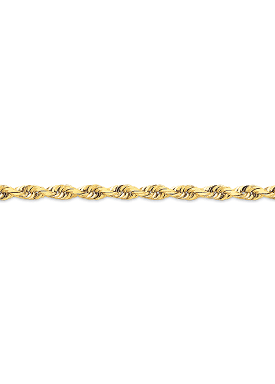 14K Yellow Gold Diamond-Cut 5mm Quadruple Rope 8" chain