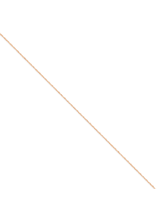 14K Rose Gold Polished 0.7mm Ropa 16" chain