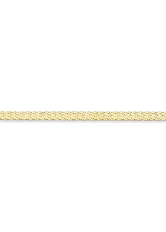 14K Yellow Gold 4mm Silky Herringbone 18" chain