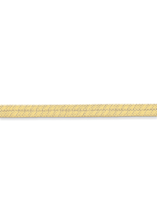 14K Yellow Gold 6.5mm Silky Herringbone 7" chain