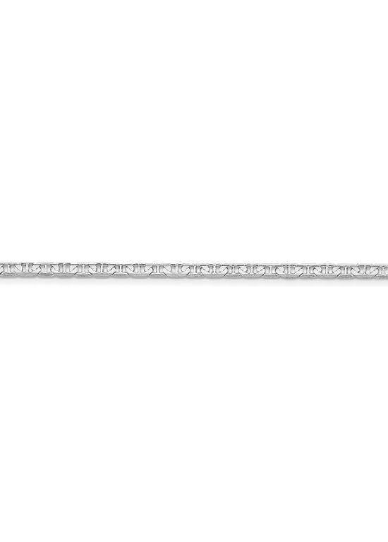 14K White Gold 3.75mm Concave Anchor 18" chain