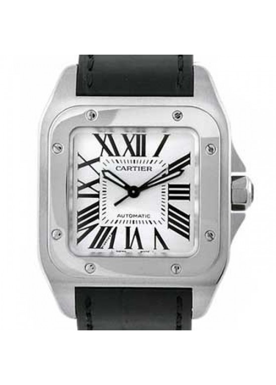 Cartier Santos Stainless Steel Mens Watch - W20106X8-dial