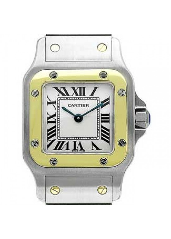 Cartier Santos Stainless Steel with 18kt Gold Ladies Watch - W20012C4-Dial