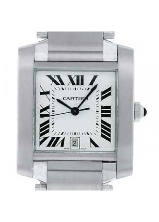 Cartier Tank Stainless Steel Mens Watch - W51002Q3-dial