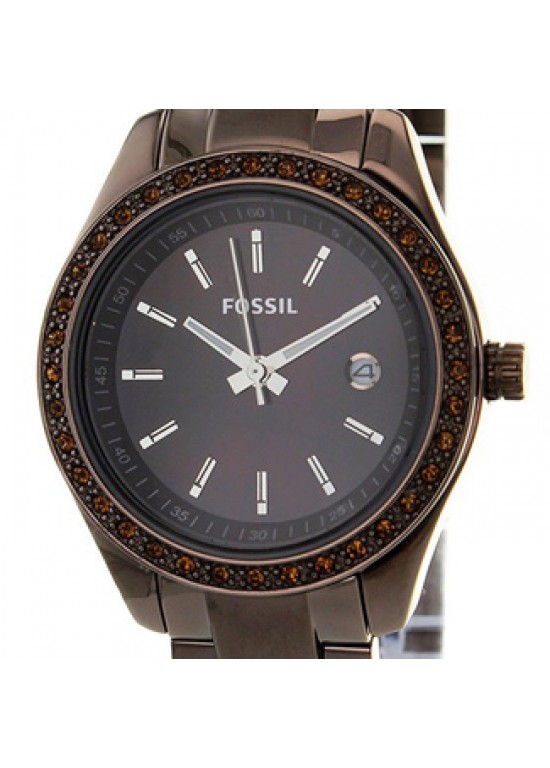 Fossil Stella Mini Brown Ion-plated SS Ladies Watch - ES3022-dial